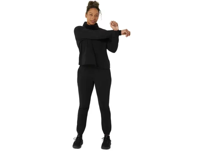 Bluzka z wysokim kołnierzem z dzianiny frotte Bluzka z wysokim kołnierzem z dzianiny frotte