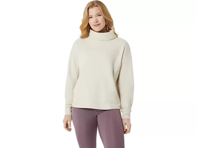 Bluzka z wysokim kołnierzem z dzianiny frotte Bluzka z wysokim kołnierzem z dzianiny frotte