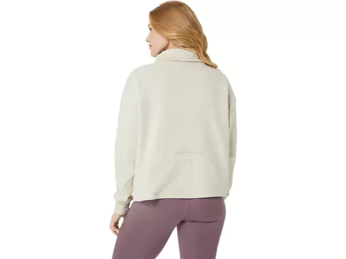 Bluzka z wysokim kołnierzem z dzianiny frotte Bluzka z wysokim kołnierzem z dzianiny frotte