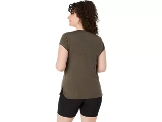 DAMSKI TOP Z OKRĄGŁYM KOŁNIERZEM W KOLORZE MELANŻOWYM