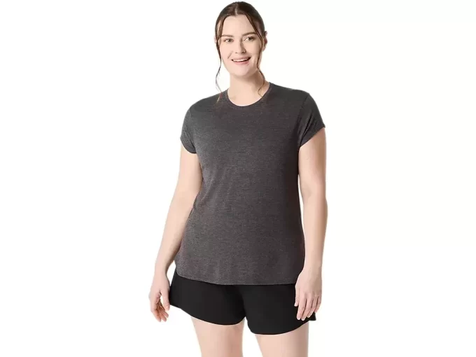 DAMSKI TOP Z OKRĄGŁYM KOŁNIERZEM W KOLORZE MELANŻOWYM DAMSKI TOP Z OKRĄGŁYM KOŁNIERZEM W KOLORZE MELANŻOWYM