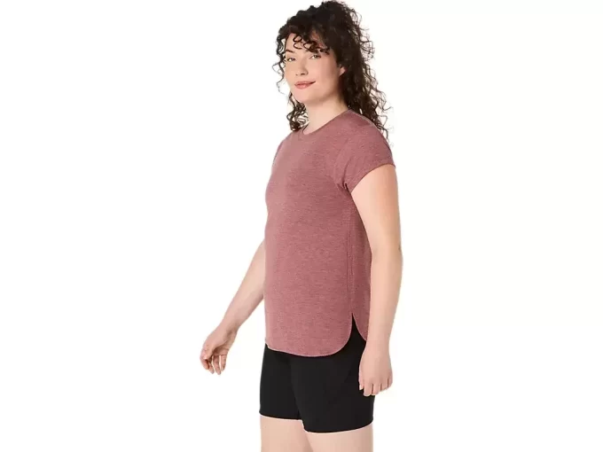 DAMSKI TOP Z OKRĄGŁYM KOŁNIERZEM W KOLORZE MELANŻOWYM DAMSKI TOP Z OKRĄGŁYM KOŁNIERZEM W KOLORZE MELANŻOWYM