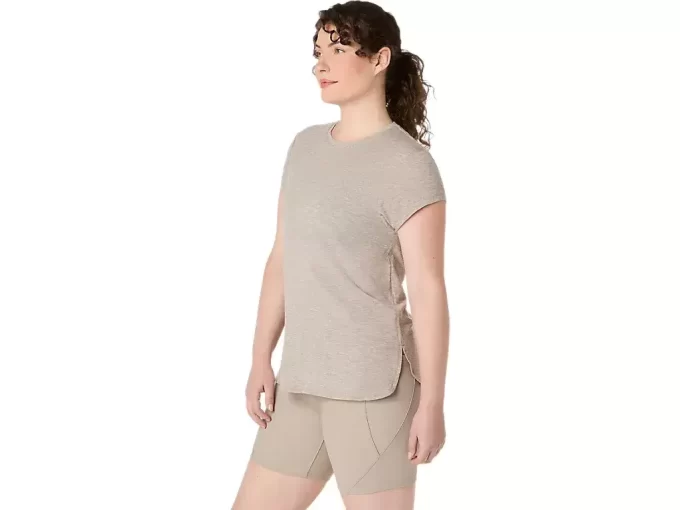 DAMSKI TOP Z OKRĄGŁYM KOŁNIERZEM W KOLORZE MELANŻOWYM DAMSKI TOP Z OKRĄGŁYM KOŁNIERZEM W KOLORZE MELANŻOWYM