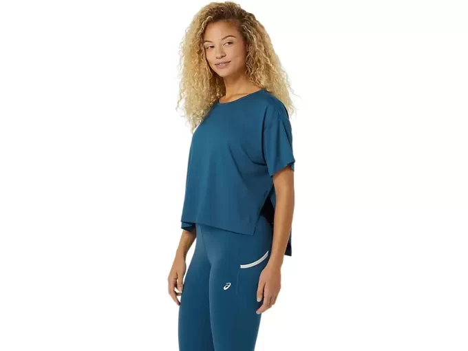 ELASTYCZNA BLUZA Z KRÓTKIM RĘKAWEM ELASTYCZNA BLUZA Z KRÓTKIM RĘKAWEM